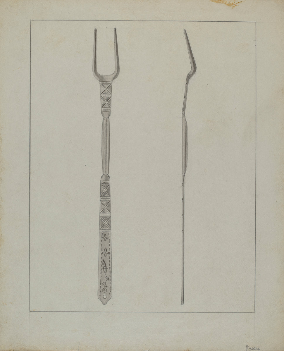 Fork by Anthony Zuccarello (American, active c. 1935), 16X12"(A3)Poster Print