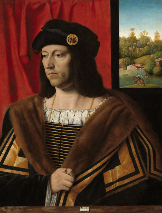 Portrait of a Gentleman by Bartolomeo Veneto (Lombard-Venetian, active 1502 - 1531), 16X12"(A3)Poster Print