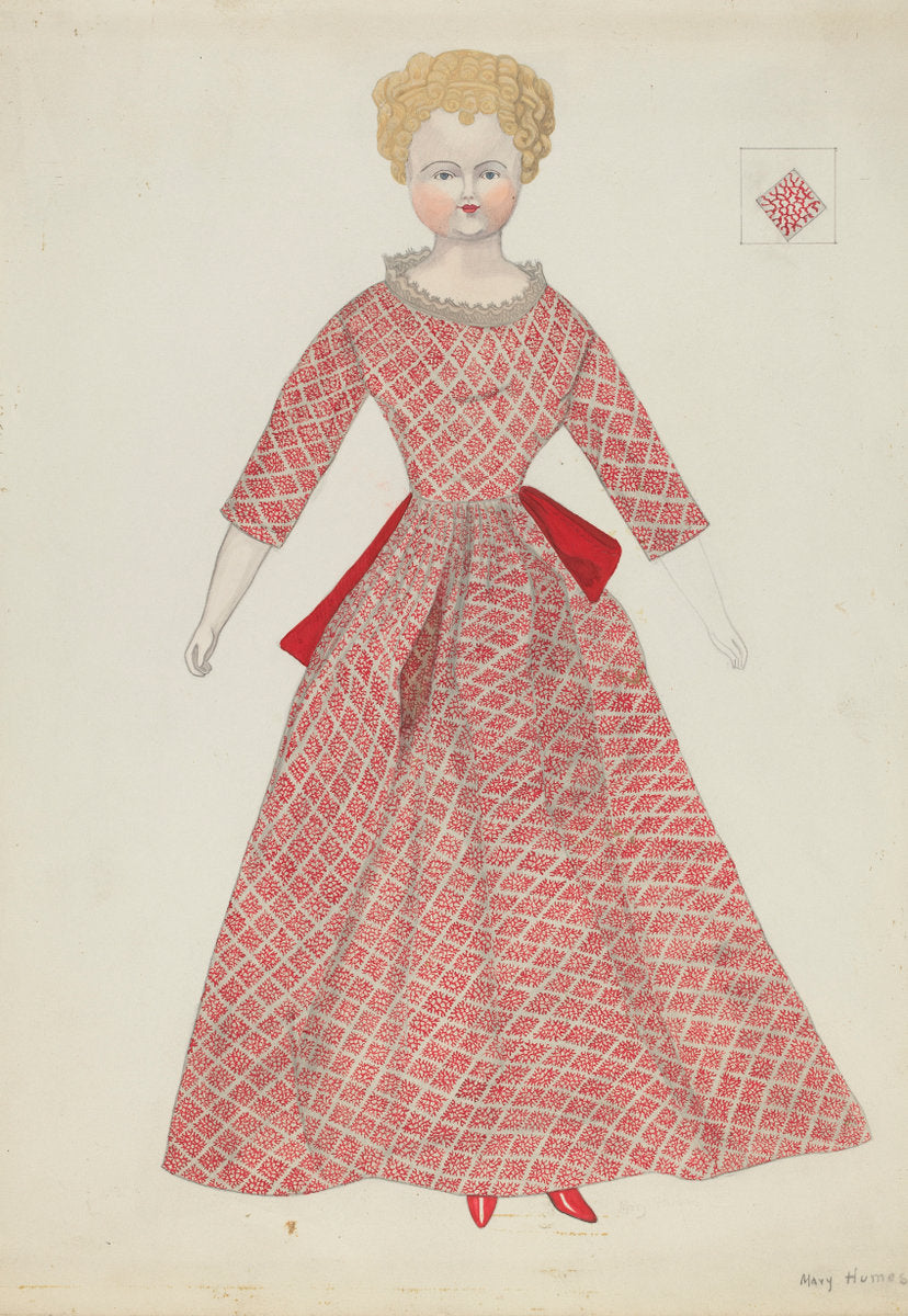 Doll and Costume by Mary E. Humes (American, active c. 1935), 16X12"(A3)Poster Print