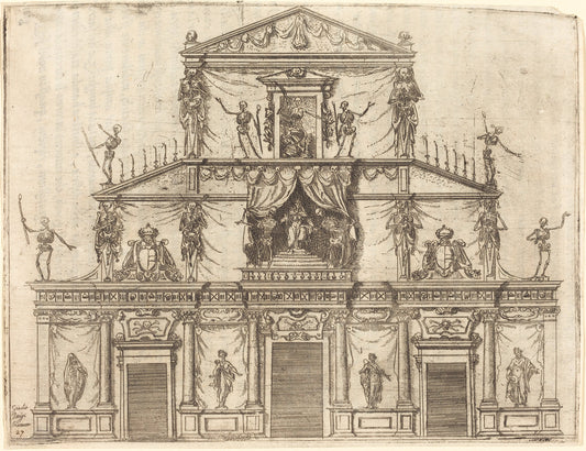 Facade of San Lorenzo, Florence by Jacques Callot (French, 1592 - 1635), 16X12"(A3)Poster Print