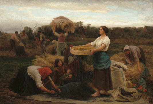 The Colza (Harvesting Rapeseed) by Jules Breton (French, 1827 - 1906), 16X12"(A3)Poster Print