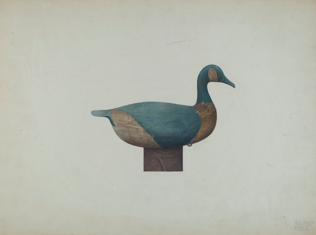 Decoy Duck by John Sullivan (American, active c. 1935), 16X12"(A3)Poster Print