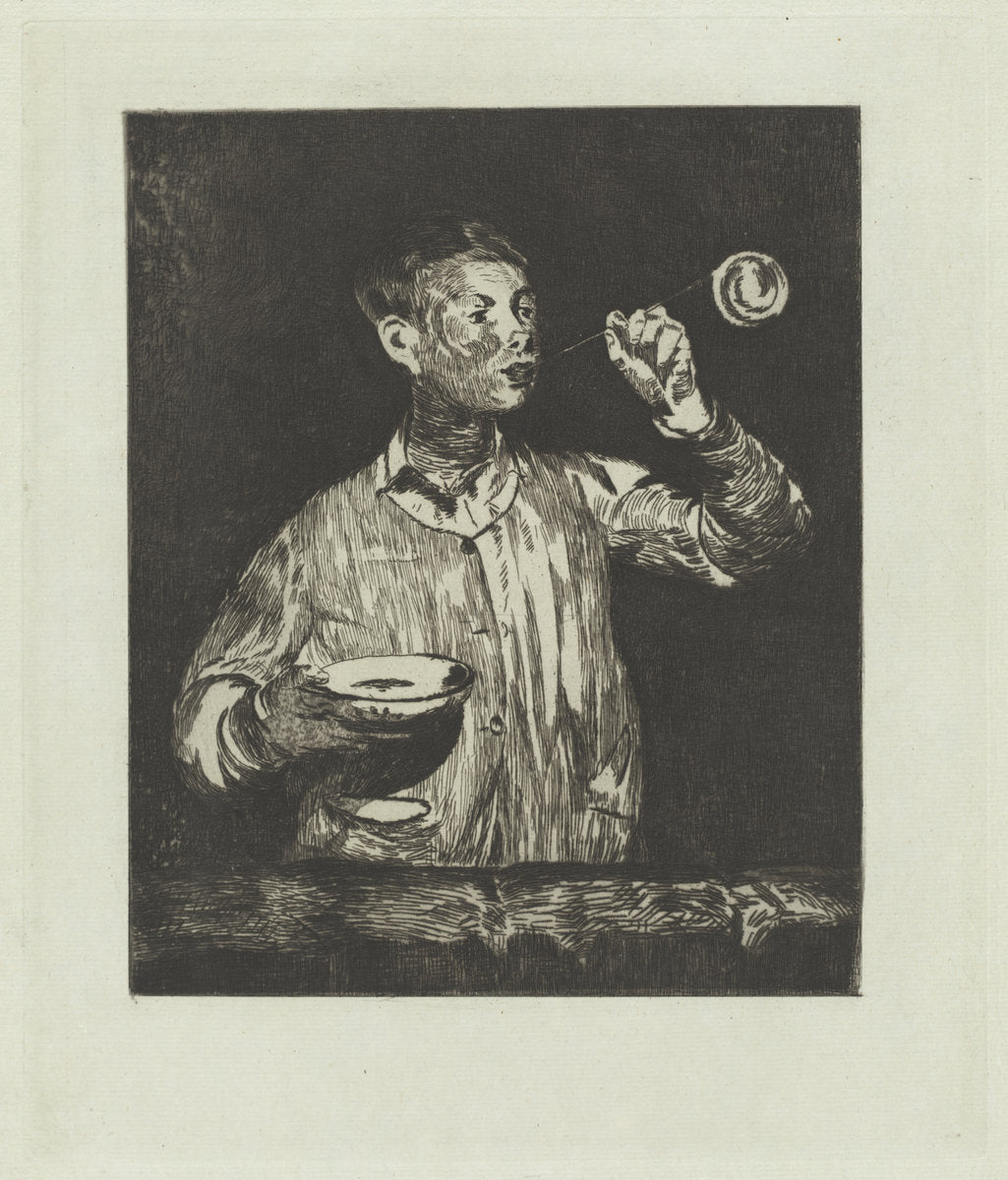 The Boy with Soap Bubbles (L'enfant aux bulles de savon) by Edouard Manet (French, 1832 - 1883), 16X12"(A3)Poster Print