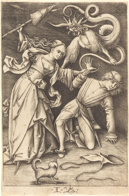 The Angry Wife by Israhel van Meckenem (German, c. 1445 - 1503), 16X12"(A3)Poster Print
