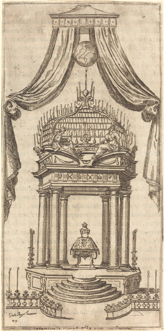 The Catafalque by Jacques Callot (French, 1592 - 1635), 16X12"(A3)Poster Print