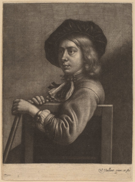 Self-Portrait by Wallerant Vaillant (Flemish, 1623 - 1677), 16X12"(A3)Poster Print
