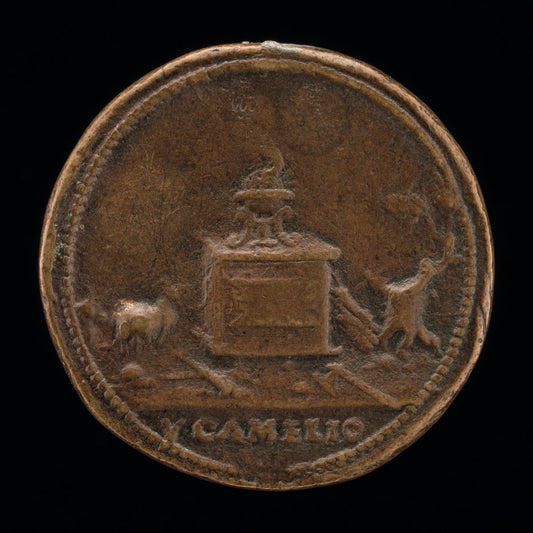 Classical Subject: Flaming Tripod on Altar [reverse] by Vittore Gambello (Italian, 1455/1460 - 1537), 16X12"(A3)Poster Print