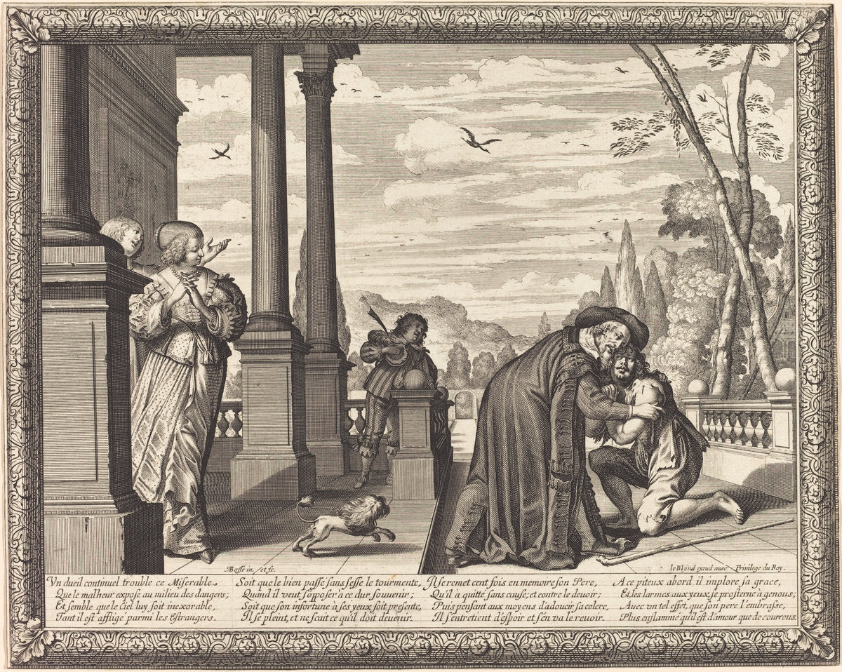 The Prodigal Son Received by his Father by Abraham Bosse (French, 1602 - 1676), 16X12"(A3)Poster Print