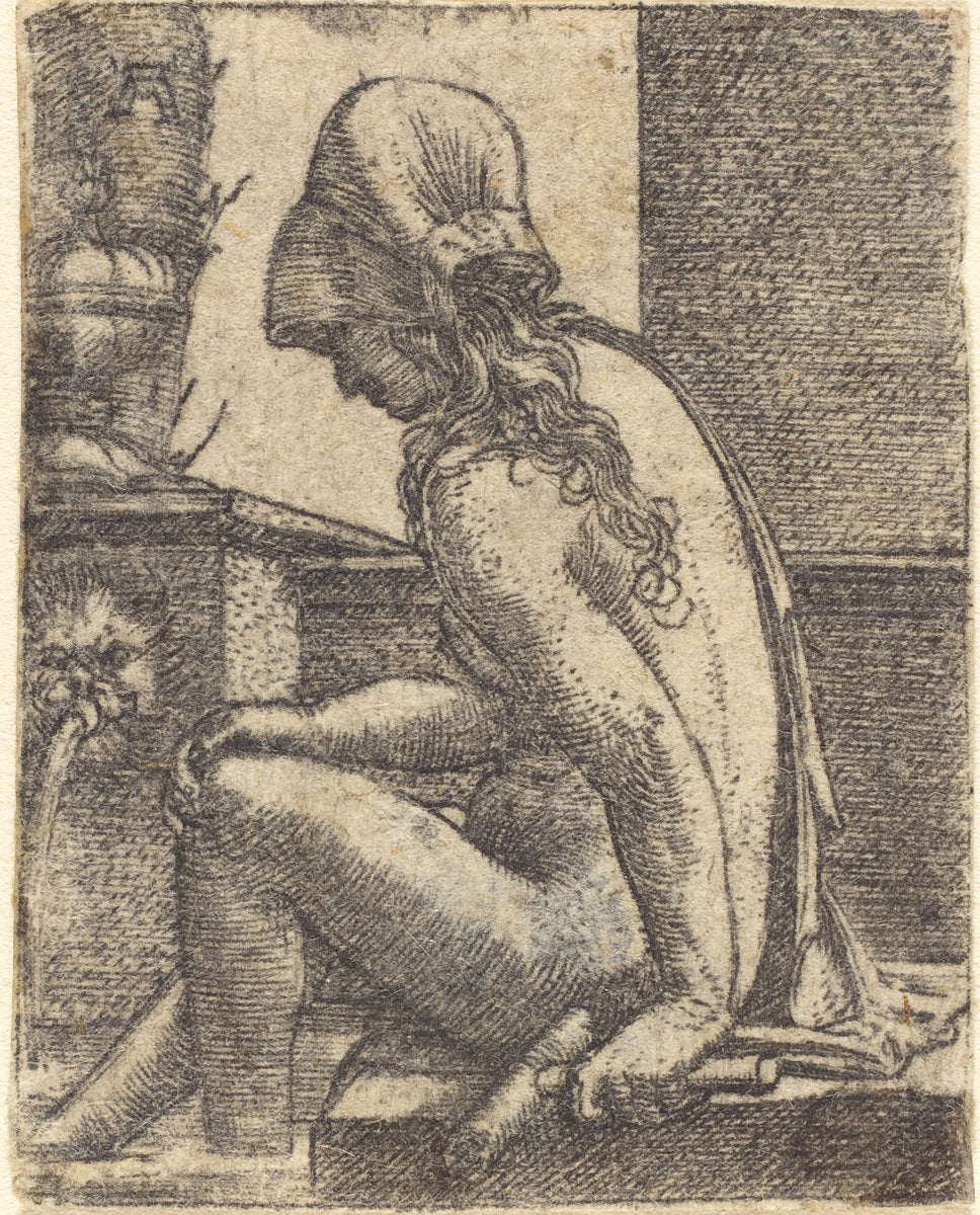 Bathing Woman by Albrecht Altdorfer (German, 1480 or before - 1538), 16X12"(A3)Poster Print