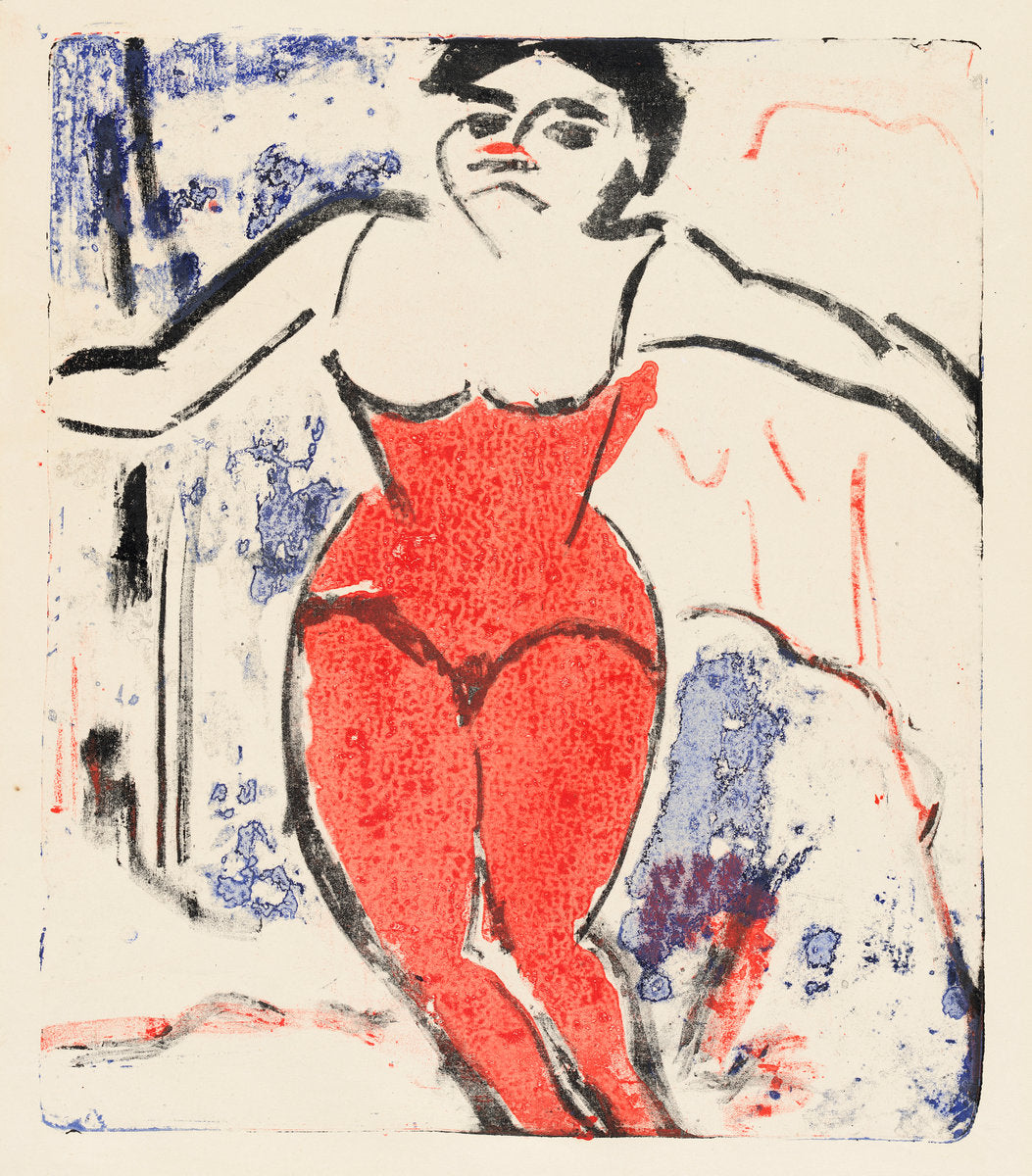 Performer Bowing by Ernst Ludwig Kirchner (German, 1880 - 1938), 16X12"(A3)Poster Print