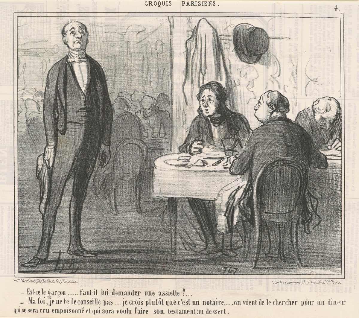 Est-ce le garçon? by Honoré Daumier (French, 1808 - 1879), 16X12"(A3)Poster Print