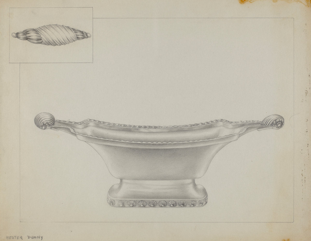 Silver Bowl by Hester Duany (American, 1891 - 1964), 16X12"(A3)Poster Print
