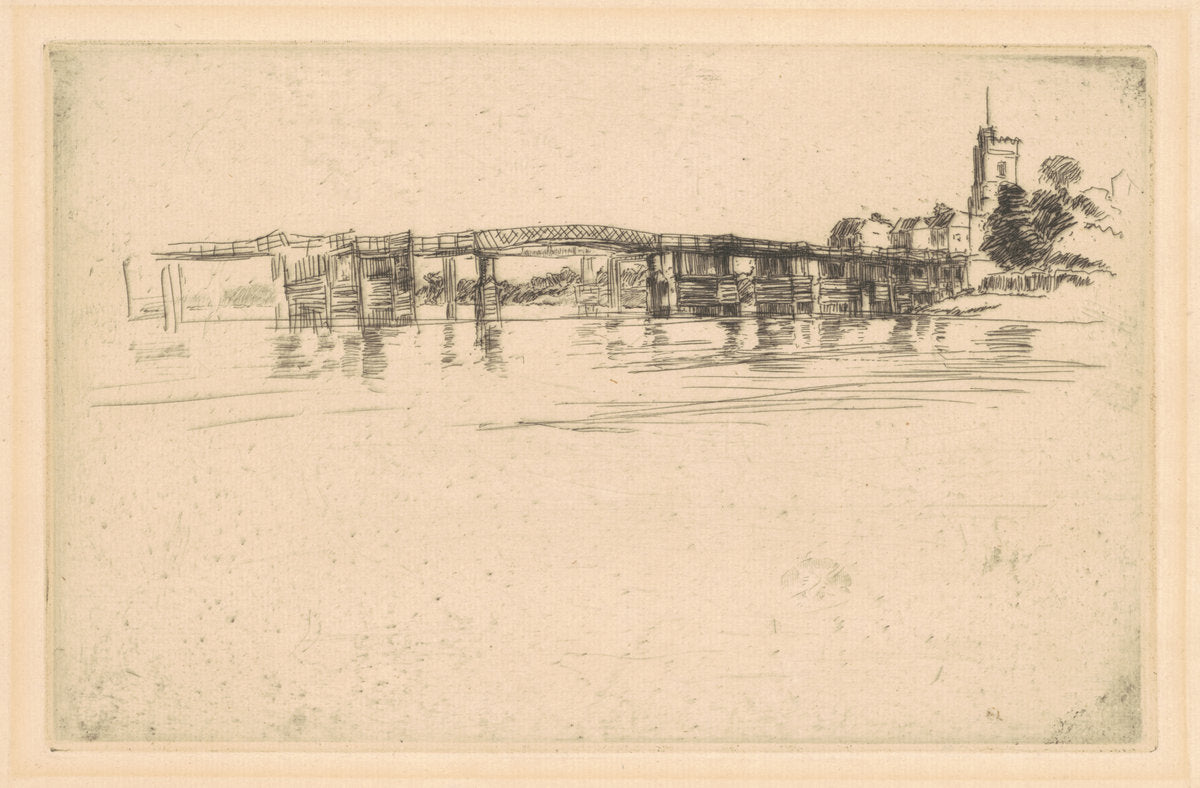 The Little Putney, No. 1 by James McNeill Whistler (American, 1834 - 1903), 16X12"(A3)Poster Print