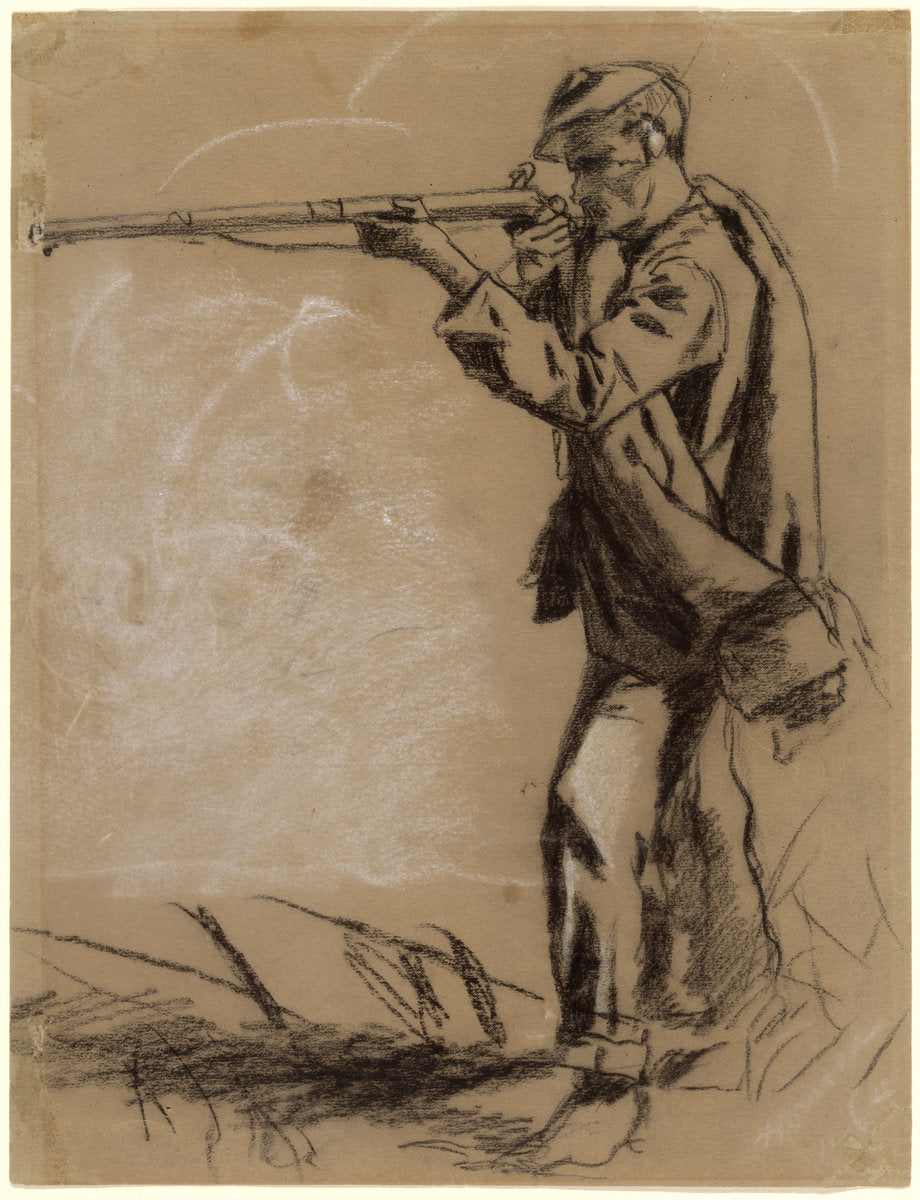 Soldier Taking Aim [recto] by Winslow Homer (American, 1836 - 1910), 16X12"(A3)Poster Print
