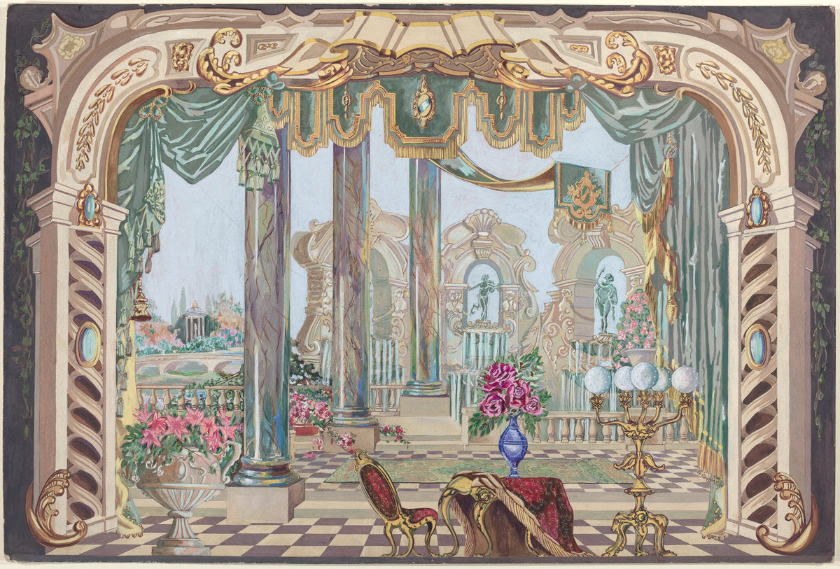 Stage Backdrop by Perkins Harnly (American, 1901 - 1986), 16X12"(A3)Poster Print