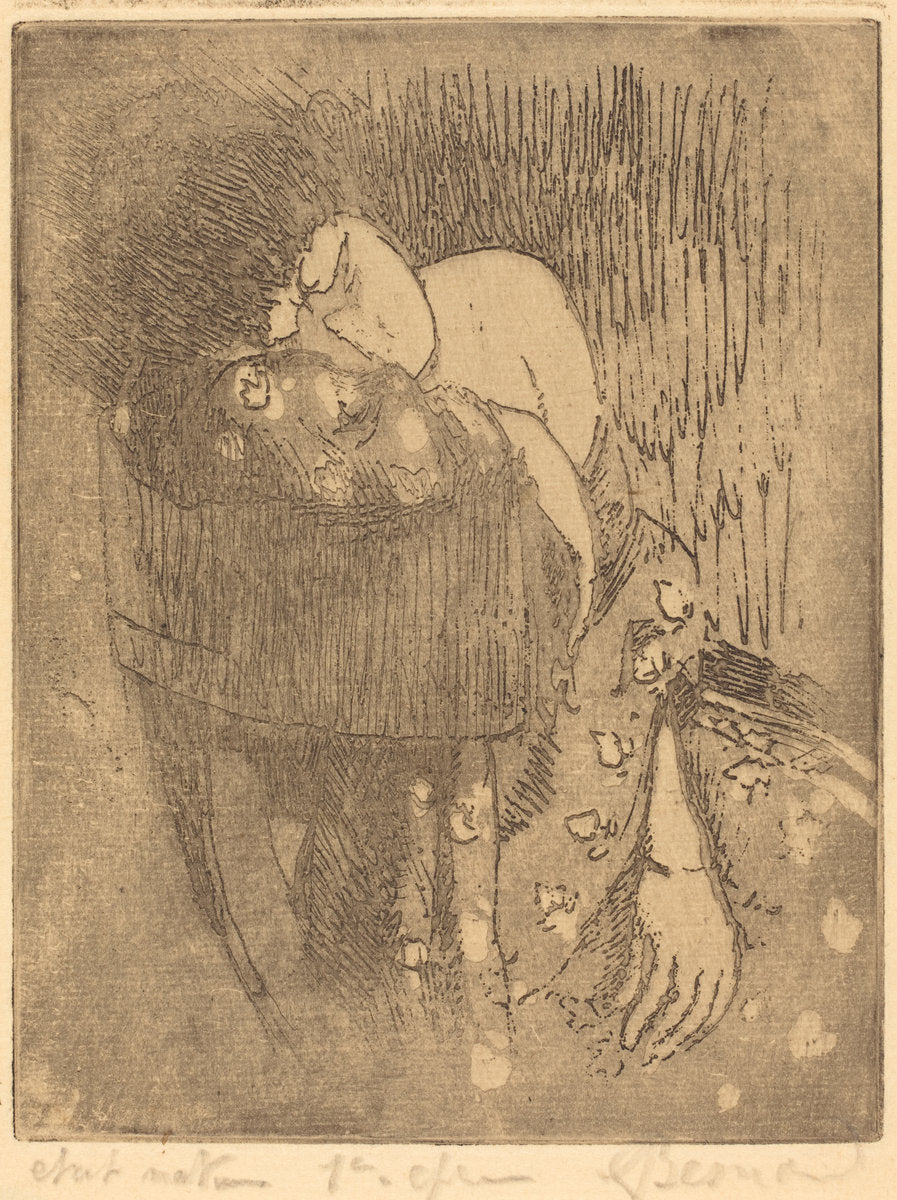 Sorrow (Chagrin) by Albert Besnard (French, 1849 - 1934), 16X12"(A3)Poster Print