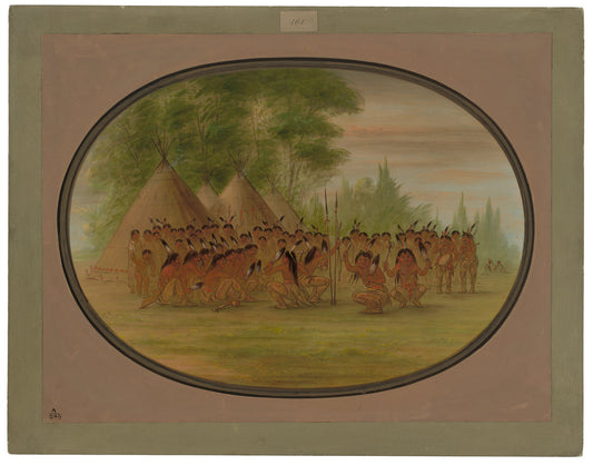Eagle Dance - Choctaw by George Catlin (American, 1796 - 1872), 16X12"(A3)Poster Print