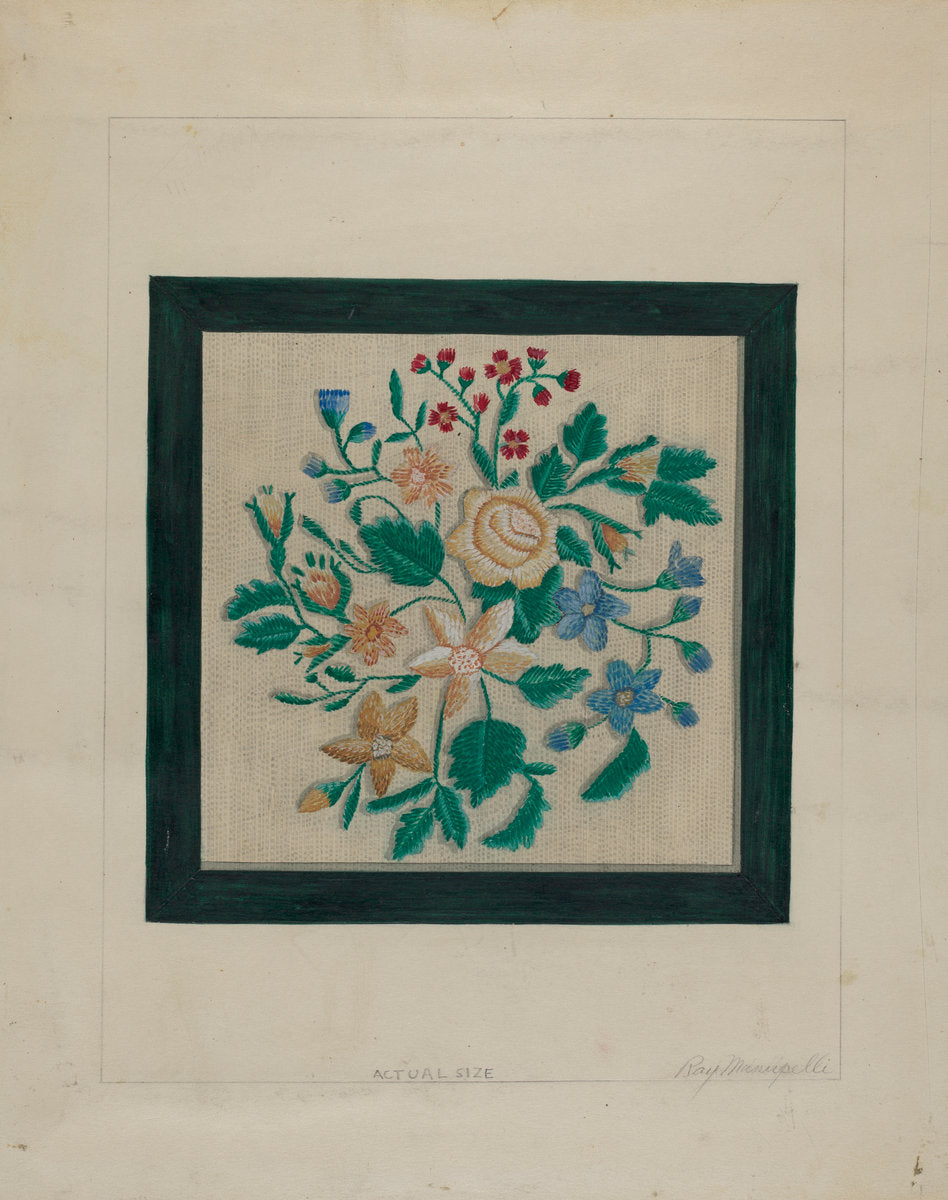 Embroidery Piece by Raymond Manupelli (American, active c. 1935), 16X12"(A3)Poster Print