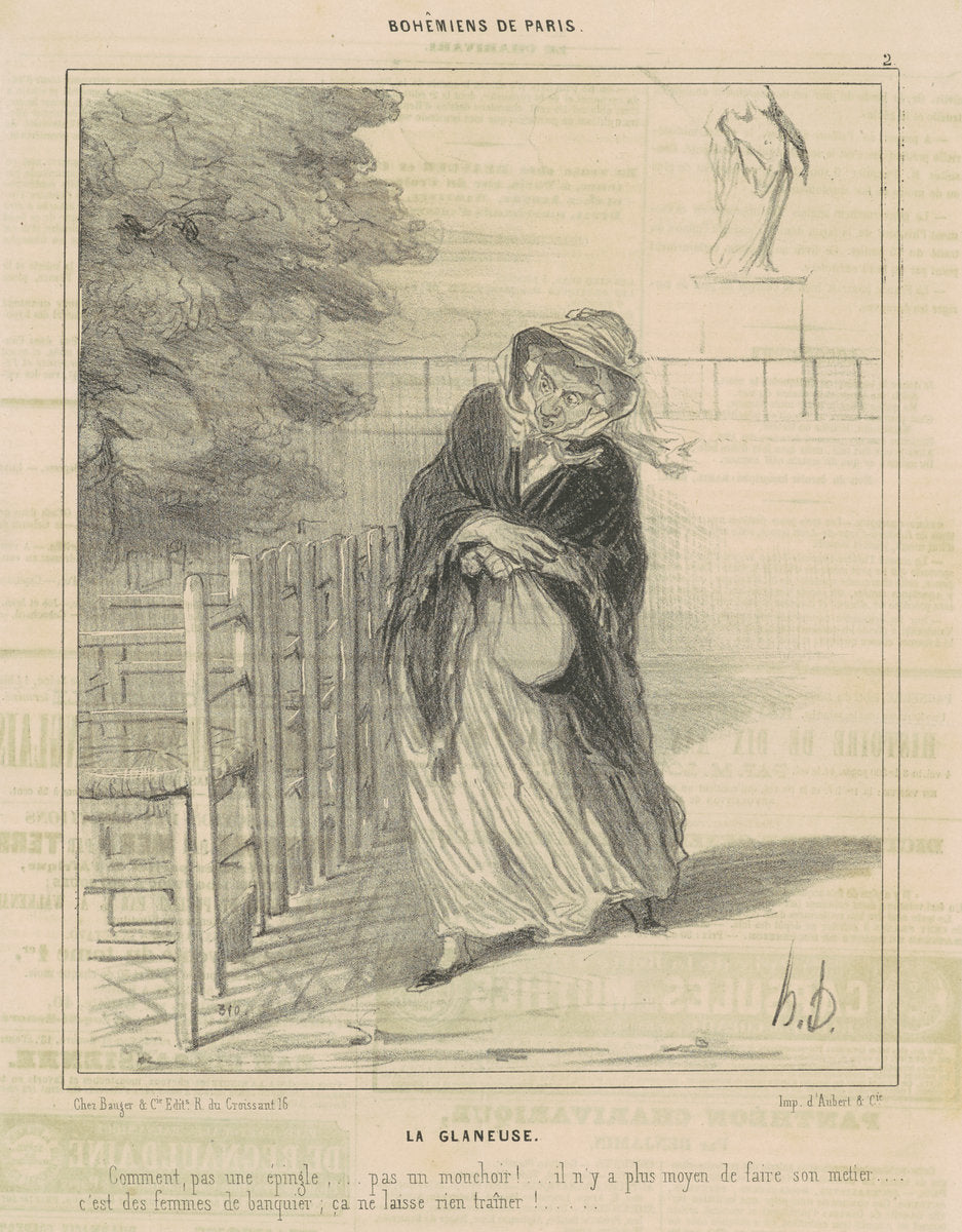 La Glaneuse by Honoré Daumier (French, 1808 - 1879), 16X12"(A3)Poster Print