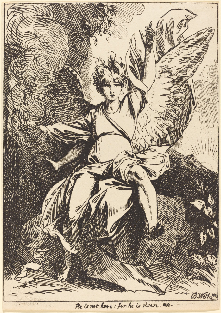 Angel of the Resurrection by Benjamin West (American, 1738 - 1820), 16X12"(A3)Poster Print