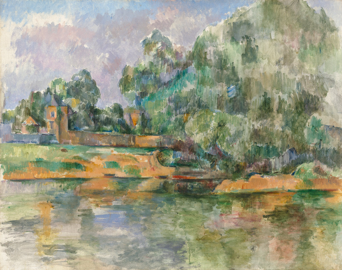 Riverbank by Paul Cézanne (French, 1839 - 1906), 16X12"(A3)Poster Print