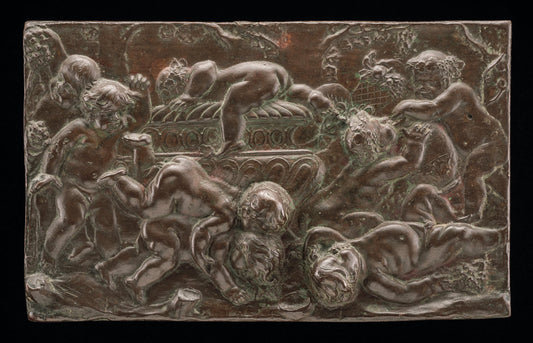bronze by after François Duquesnoy (Infant Bacchanalians), 16X12"(A3)Poster Print