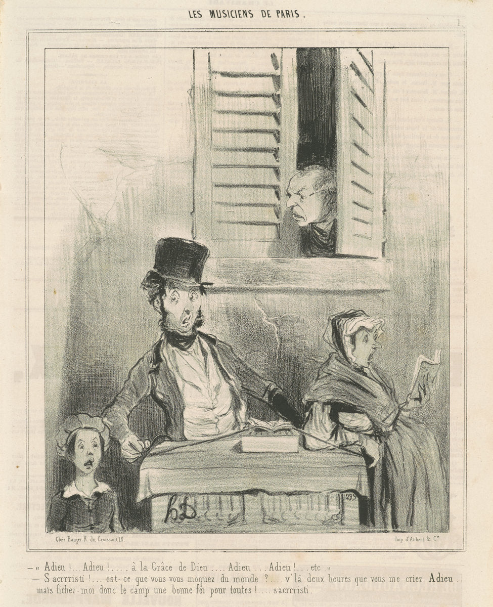 Adieu! ... A la grâce de dieu ... by Honoré Daumier (French, 1808 - 1879), 16X12"(A3)Poster Print
