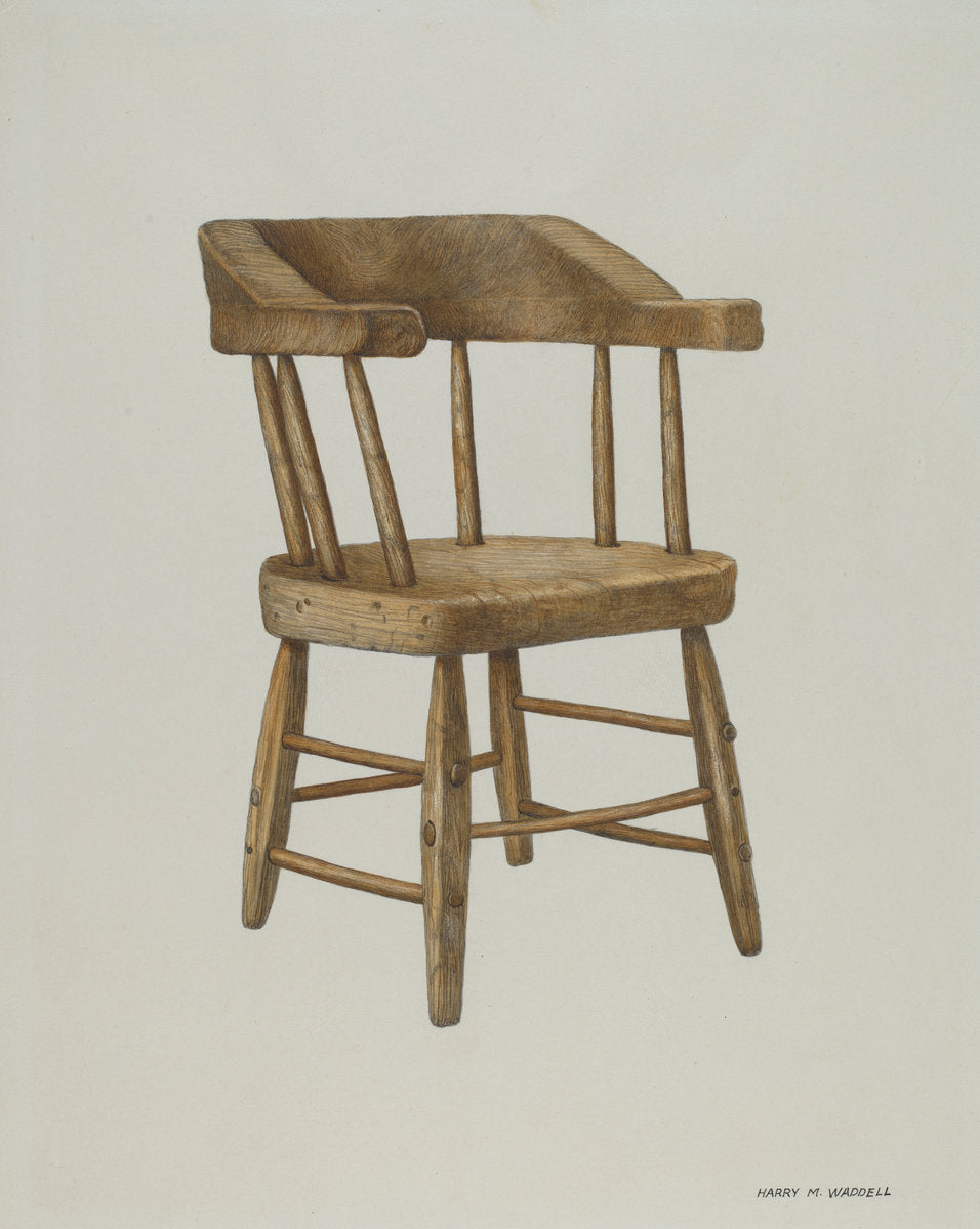 Armchair by Harry Mann Waddell (American, active c. 1935), 16X12"(A3)Poster Print