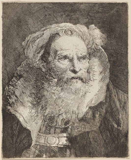 Old Man Meditating by Giovanni Domenico Tiepolo (Italian, 1727 - 1804), 16X12"(A3)Poster Print