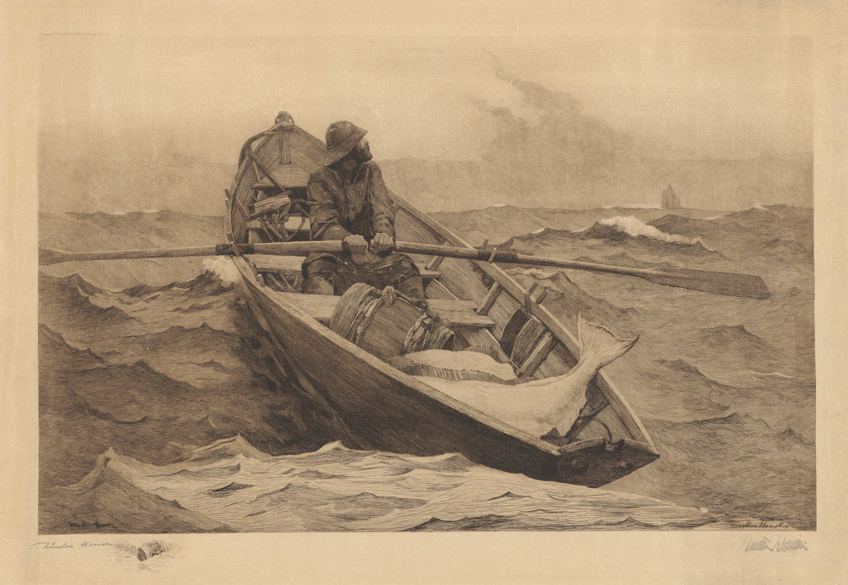 Fog Warning by Hamilton Hamilton after Winslow Homer (American, 1847 - 1928), 16X12"(A3)Poster Print