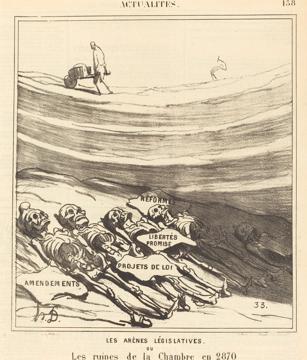 Les arènes législatives by Honoré Daumier (French, 1808 - 1879), 16X12"(A3)Poster Print