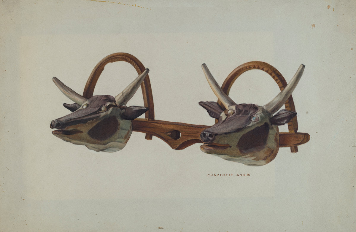 Hat Rack (Shaped Like Ox Yoke) by Charlotte Angus (American, 1911 - 1989), 16X12"(A3)Poster Print