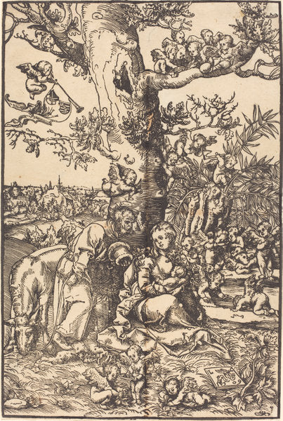 The Rest on the Flight into Egypt by Lucas Cranach the Elder (German, 1472 - 1553), 16X12"(A3)Poster Print