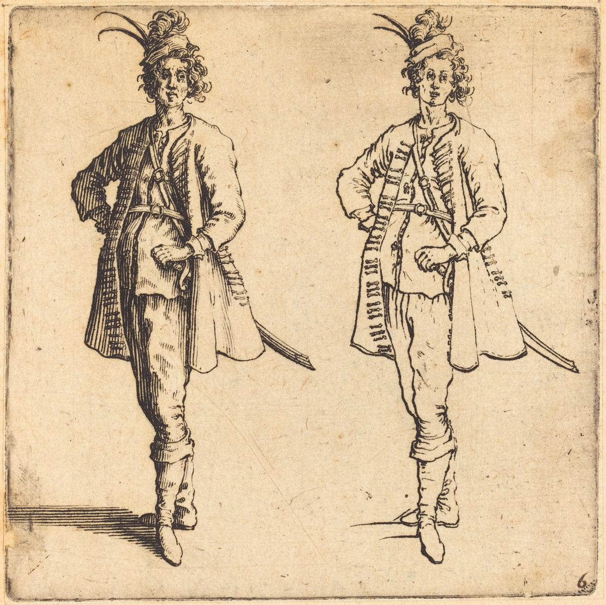 Officer, Front View by Jacques Callot (French, 1592 - 1635), 16X12"(A3)Poster Print