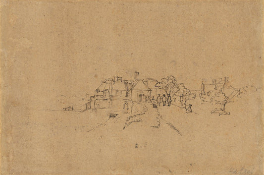 Figures on the Anthoniesdijk Entering Houtewael [verso] by Rembrandt van Rijn (Dutch, 1606 - 1669), 16X12"(A3)Poster Print