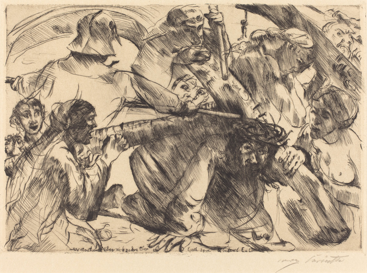 Christ Bearing the Cross (Kreuztragung) by Lovis Corinth (German, 1858 - 1925), 16X12"(A3)Poster Print