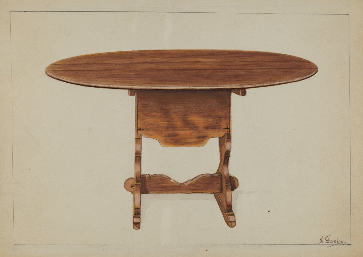 Tip Table (Hutch) by Nicholas Gorid (American, active c. 1935), 16X12"(A3)Poster Print