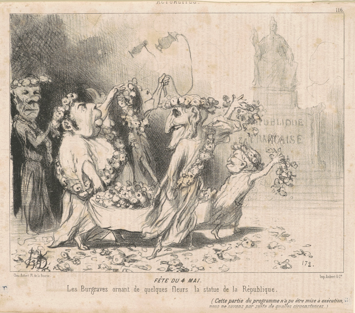 Fête du 4 Mai by Honoré Daumier (French, 1808 - 1879), 16X12"(A3)Poster Print