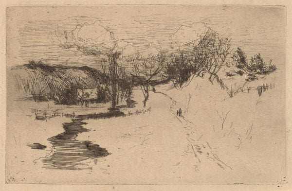 Winter, Avondale by John Henry Twachtman (American, 1853 - 1902), 16X12"(A3)Poster Print