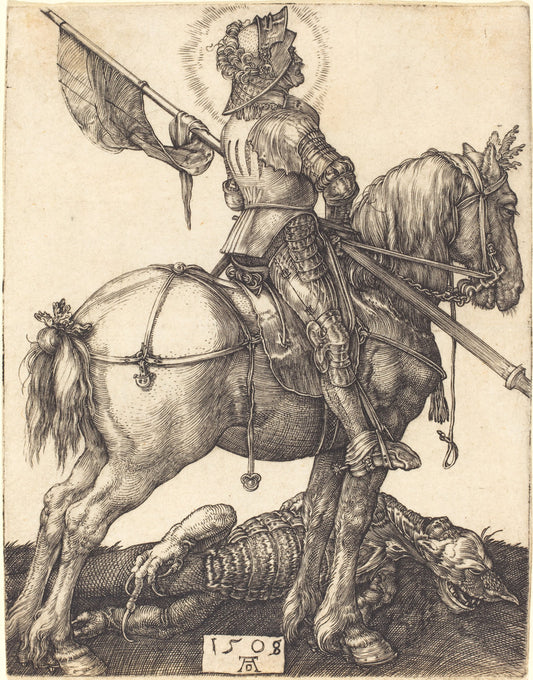 Saint George on Horseback by Albrecht Dürer (German, 1471 - 1528), 16X12"(A3)Poster Print