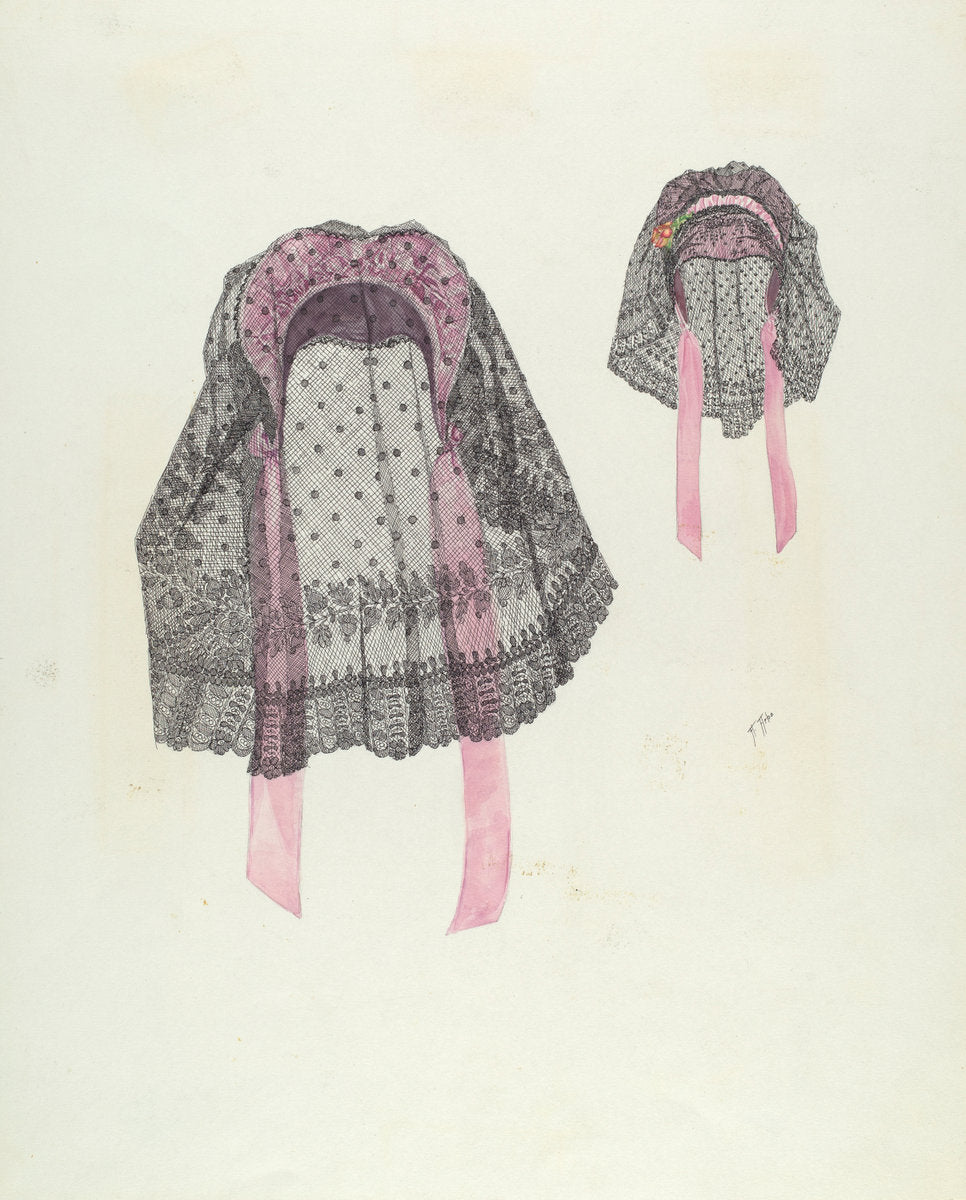 Satin and Lace Hat by Arelia Arbo (American, active c. 1935), 16X12"(A3)Poster Print