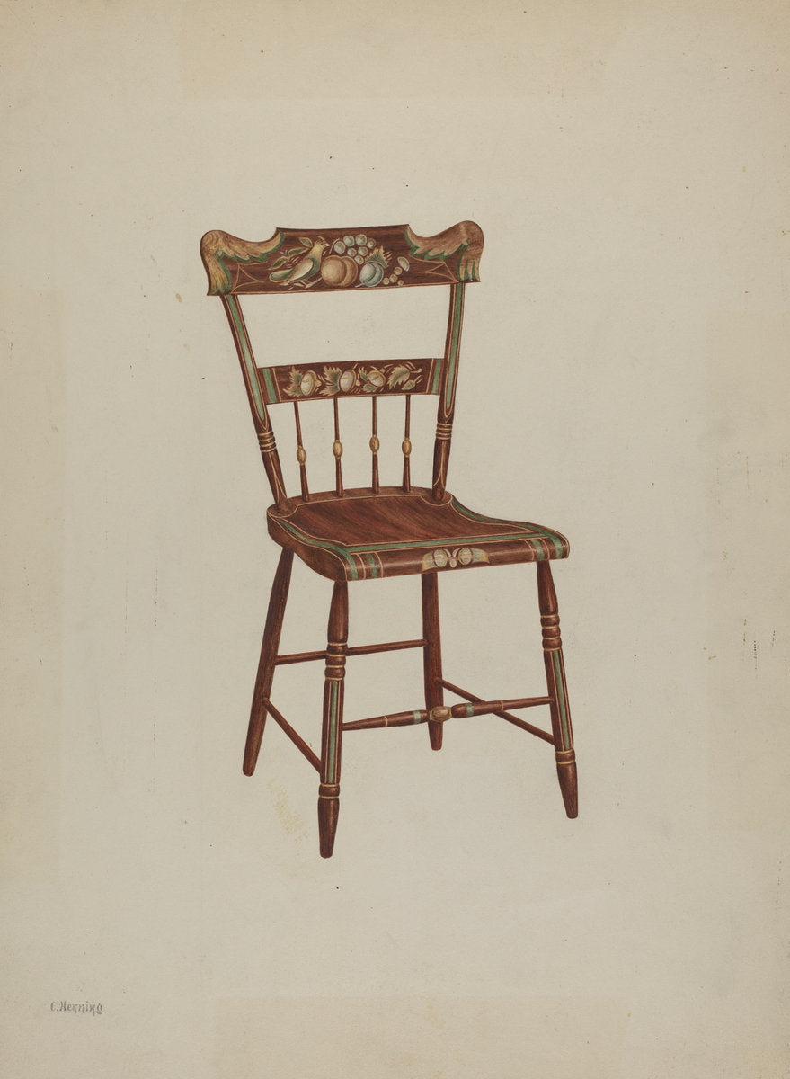 Pa. German Chair by Charles Henning (American, active c. 1935), 16X12"(A3)Poster Print