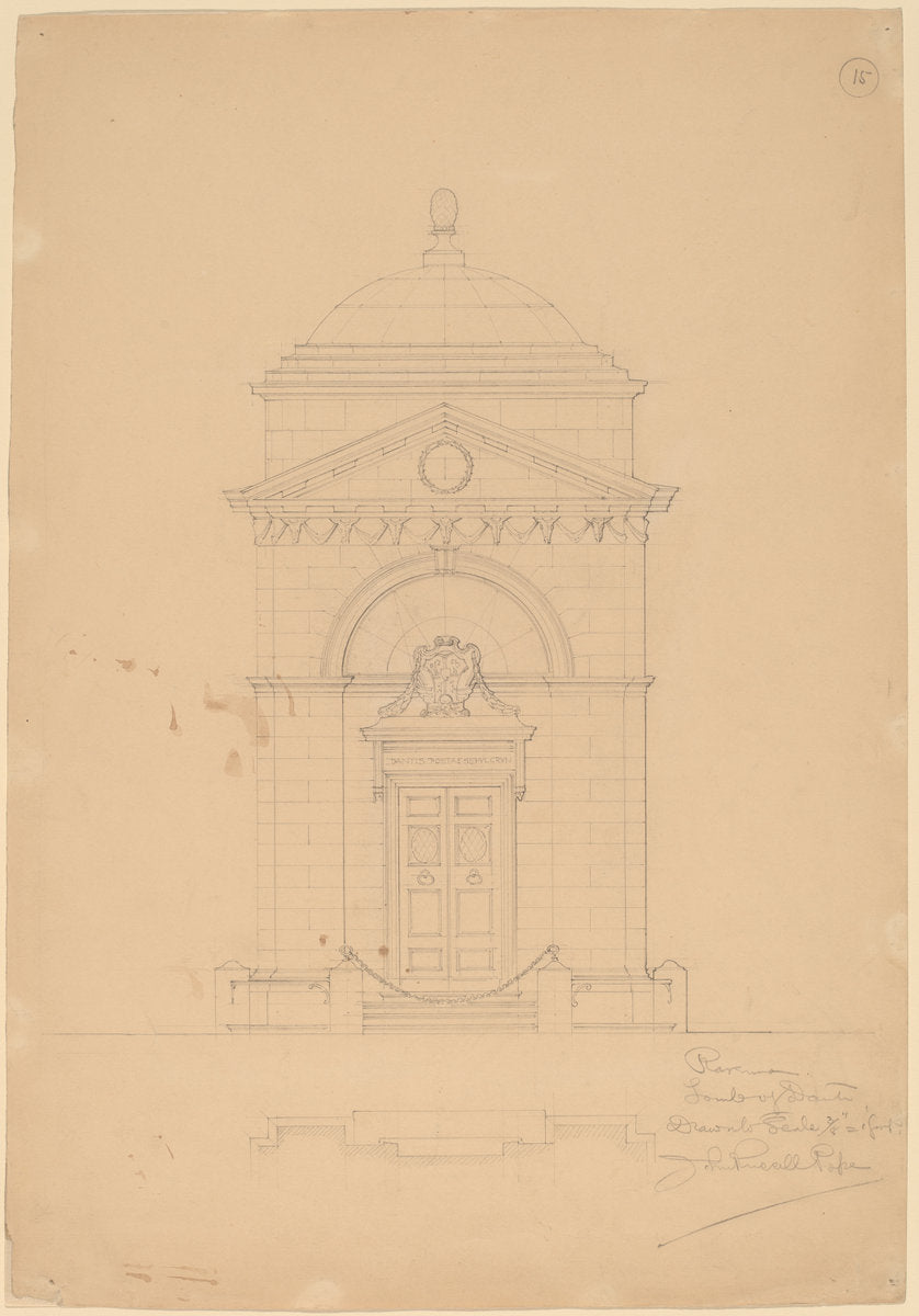 Tomb of Dante, Ravenna by John Russell Pope (American, 1874 - 1937), 16X12"(A3)Poster Print