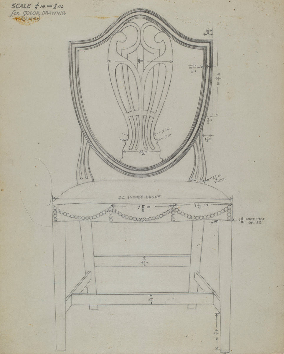 Side Chair by Alfred Nason (American, active c. 1935), 16X12"(A3)Poster Print