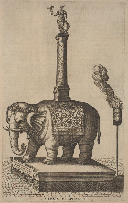 Descriptio publicae gratulationis...Ernesti Archiducis Austriae by Peter van der Borcht, Joannes Bochius (author), after Cornelis Floris II and Joos de Momper the elder, after Maarten de Vos (Flemish, 1545 - 1608), 16X12"(A3)Poster Print