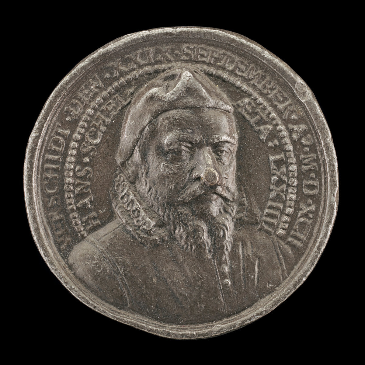 Hans Schel, 1518-1592, Patrician of Nuremberg [obverse] by Matthäus Carl (German, active c. 1584 - 1609), 16X12"(A3)Poster Print
