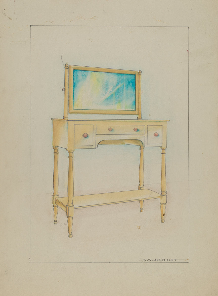 Washstand by Walter W. Jennings (American, active c. 1935), 16X12"(A3)Poster Print