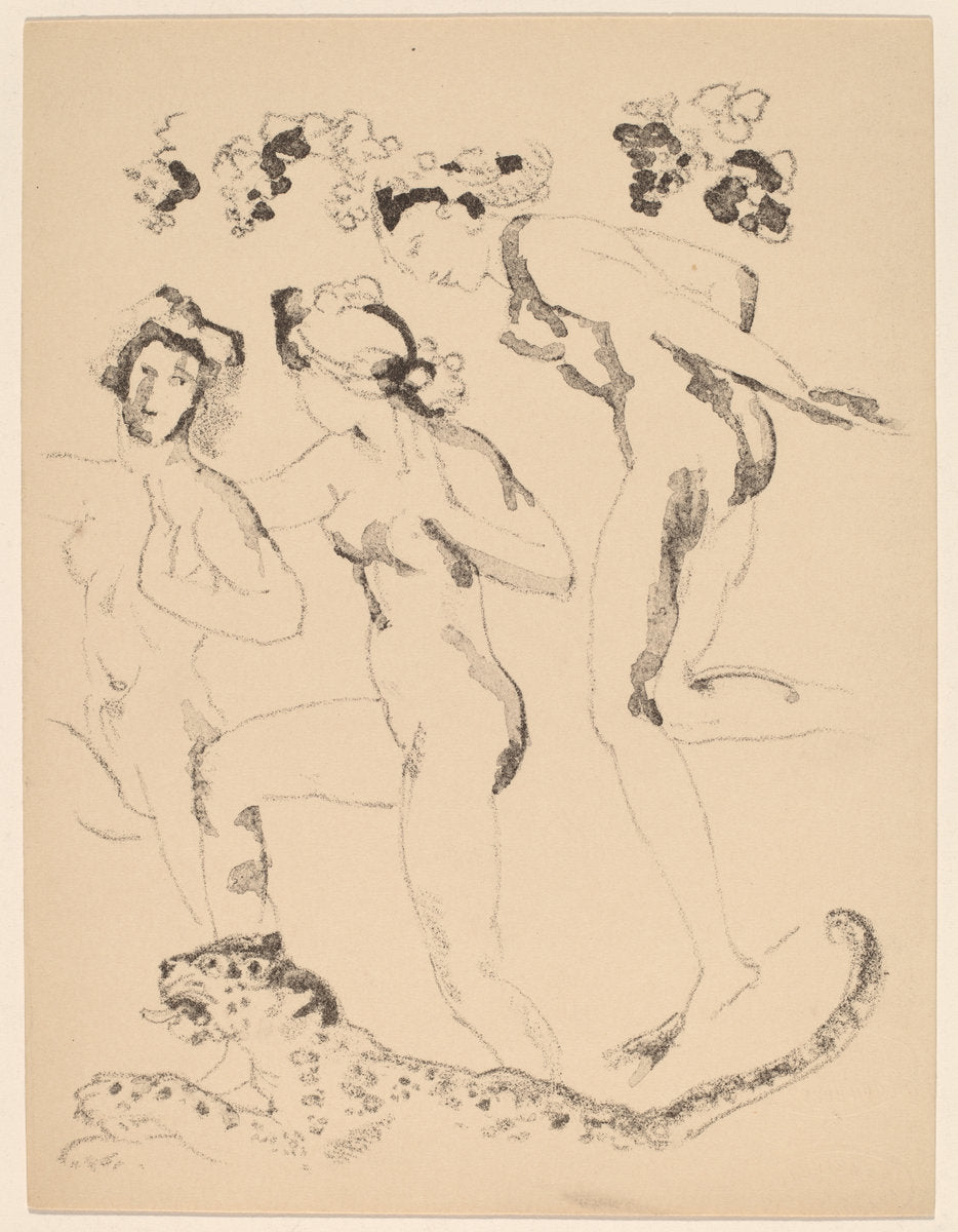 Bacchantes by Arthur B. Davies (American, 1862 - 1928), 16X12"(A3)Poster Print