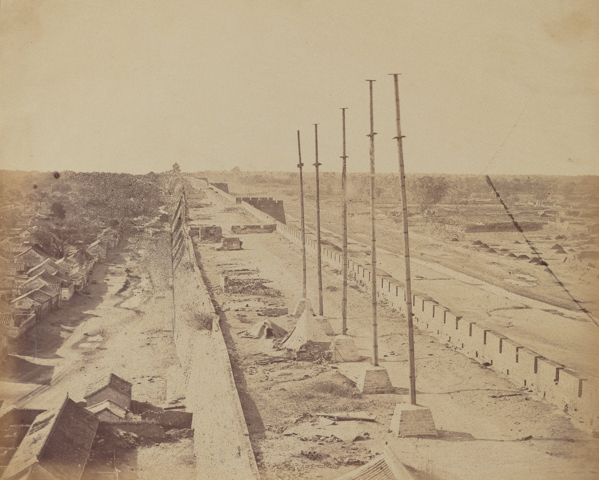 Top of the Wall From Anting Gate, Pekin, Taken Possession by English and French Troops, October 1860 by Felice Beato (British, born Venice, 1832 - 1909), 16X12"(A3)Poster Print