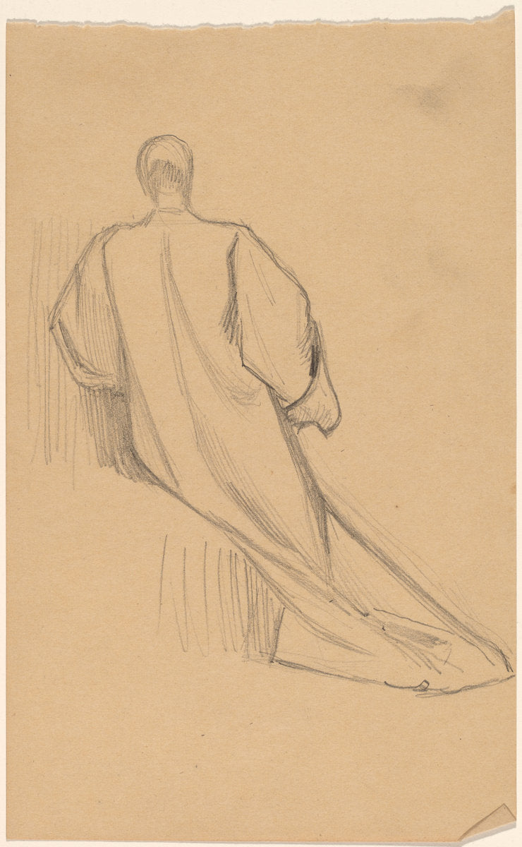 Study of a Figure from Behind by Charles Sprague Pearce (American, 1851 - 1914), 16X12"(A3)Poster Print